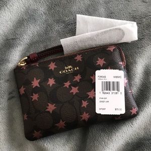 COACH brown wristlet